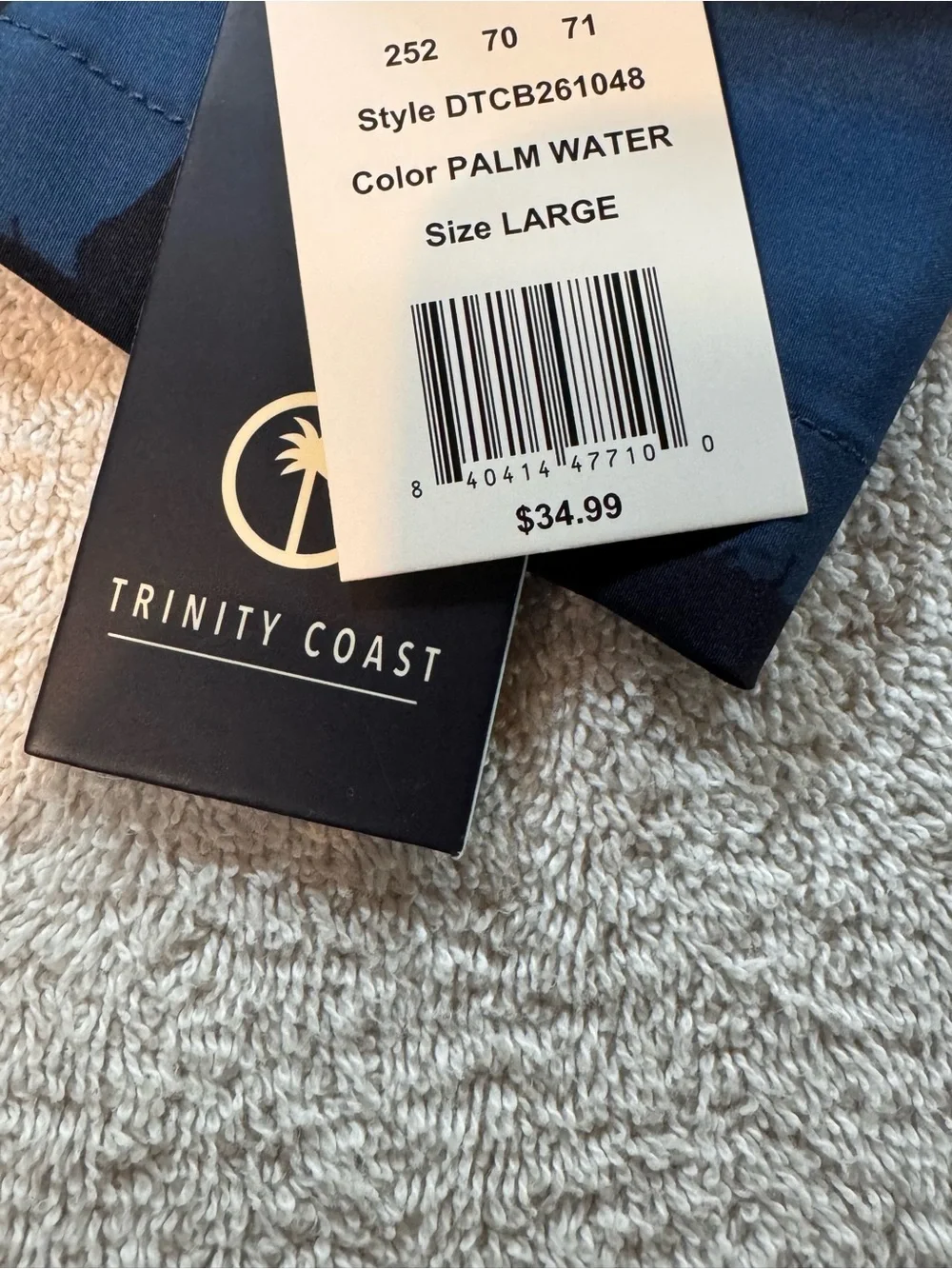 Men's Trinity Coast Pink to Blue Gradient Palm-Print 9” Swim Trunks Size Large